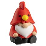 Rooster Gnome Figurine – Funny Farm Animal Gnome Statue for Shelf, Desk or Tiered Tray Décor – Whimsical Red Cardinal Chicken Hat Gnome Gift for Adults