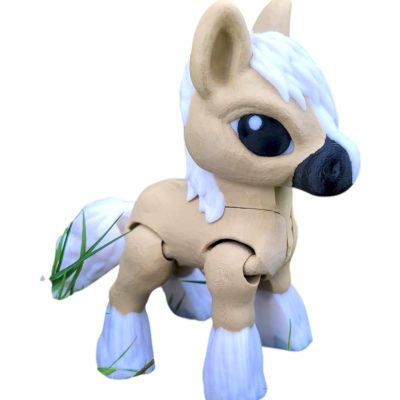 Tiny Horse Figurine – Articulated Miniature Pony Model with Poseable Legs & Cute Cartoon Style – 3D Printed in Canada — 3D Printed Collectible by 3DCentral