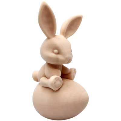 Bunny on The Egg Figurine – Adorable Easter Rabbit Sculpture for Holiday Decor or Painting – 3D Printed in Canada — 3D Printed Collectible by 3DCentral