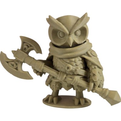 The Champion Owl Figurine – Fantasy Owl Warrior with Double Axe & Battle Gear – Owls & Dragons Collection – Paintable Display Miniature – 3D Printed in Canada — 3D Printed Collectible by 3DCentral