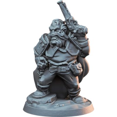 Dwarf Rifleman Figurine – Detailed Fantasy Gunner Miniature for Display, Collectible Tabletop Character Model – 3D Printed in Canada — 3D Printed Collectible by 3DCentral