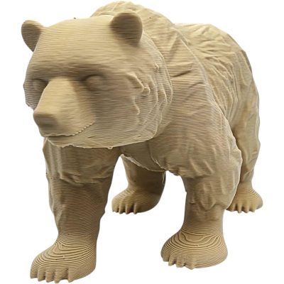 Realistic Wooden Bear Figurine – Rustic Wildlife Decor for Cabin, Lodge or Forest-Themed Shelf Display – 3D Printed in Canada — 3D Printed Collectible by 3DCentral