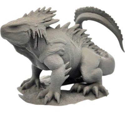 Basilisk Miniature – Fantasy Lizard Creature Sculpture for RPG, Tabletop, and Shelf Display – 3D Printed in Canada — 3D Printed Collectible by 3DCentral