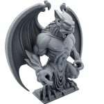 Stone Guardian Gargoyle Statue – Gothic Demon Figurine for Shelf or Desk Display, Fantasy Creature Home Decor, Menacing Winged Sculpture