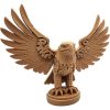 Majestic Eagle Figurine with Outstretched Wings – Wood-Look 3D Printed Bald Eagle Sculpture for Desk or Shelf Display – 3D Printed in Canada — 3D Printed Collectible by 3DCentral