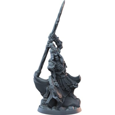Skeleton Armored Warrior – Undead Spearman Miniature with Shield for Fantasy Tabletop RPG & Wargaming Armies – 3D Printed in Canada (PLA) — 3D Printed Collectible by 3DCentral