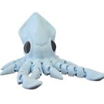 Tiny Squid Figurine – Cute Articulated Squid with Poseable Tentacles – Ocean Creature Collectible & Desk Décor – for Teens & Adults