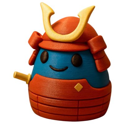 Samurai Blobling Figurine – Cute Collectible Kawaii Samurai Decor for Desk, Shelf, or Display – Adorable Japanese Warrior Gift for Teens & Adults – 3D Printed in Canada — 3D Printed Collectible by 3DCentral