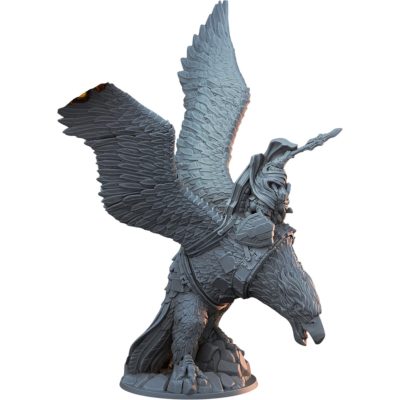 Epic Dwarf Champion Riding King ROC Eagle Fantasy Miniature for Tabletop RPG & Display – 3D Printed in Canada — 3D Printed Collectible by 3DCentral