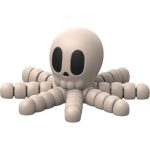 Skulloctopus Halloween Figurine – Poseable Skull-Headed Octopus for Spooky Shelf or Desk Display