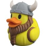 Braided Beard Viking Duck Figurine – Nordic Rubber Duck with & Horned Helmet Viking Decor, Funny Collectible Display for Desk, Bath, or Shelf