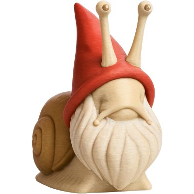 Snail Gnome Figurine with Beard and Red Hat – Whimsical Garden Decor, Shelf Display or Fantasy Gift – 3D Printed in Canada — 3D Printed Collectible by 3DCentral