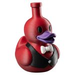 Wine Bottle Duck Figurine – Quirky Bar Décor for Wine Lovers, Collectible Display Piece, Red & Purple Finish