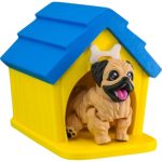 Articulated Pekingese Dog Figurine with Doghouse
