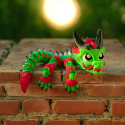Articulated Baby Chinese Dragon – Whimsical 3D Printed Figurine – Stress Relief & Collectible for Teens & Adults – 3D Printed in Canada — 3D Printed Collectible by 3DCentral