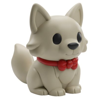 Golden Retriever Fox Figurine – Cute Dog Fox Hybrid with Red Bow Decor for Desk, Shelf, or Display – 3D Printed in Canada — 3D Printed Collectible by 3DCentral