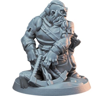 Dwarf Crossbowman Fantasy Miniature for Tabletop RPG, Wargames & Collector Display – 3D Printed in Canada — 3D Printed Collectible by 3DCentral