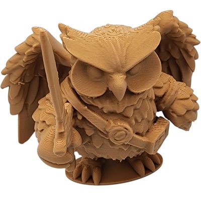 The Warrior Owl Figurine – Winged Fantasy Owl with Sword & Combat Gear – Owls & Dragons Collection – Paintable RPG Miniature – 3D Printed in Canada — 3D Printed Collectible by 3DCentral