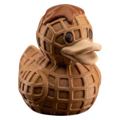 Waffle Duck Figurine – Fun Collectible Duck with Waffle Texture in Sweet Brown Tones – 3D Printed in Canada — 3D Printed Collectible by 3DCentral