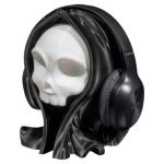 Grinning Reaper Headphone Holder – Minimalist Gothic Skull Stand Holder for Headsets & Gaming Accessories – 3D Printed in Canada — 3D Printed Collectible by 3DCentral