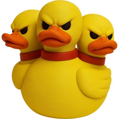 Cerberduck – Three-Headed Angry Duck Figurine for Desk or Shelf Display – 3D Printed in Canada — 3D Printed Collectible by 3DCentral