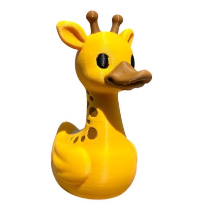 Giraffe Duck Figurine – Funny Hybrid Animal Collectible – Cute Desk Décor, Unique Gift Idea – 3D Printed in Canada — 3D Printed Collectible by 3DCentral