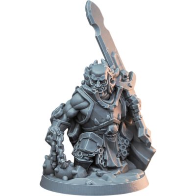 Savage Dwarf Dark Knight with Spiked Flail & Greatsword Miniature for Fantasy Tabletop RPG, Wargaming Armies & Display – 3D Printed in Canada — 3D Printed Collectible by 3DCentral