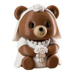 Bride Teddy Bear Cub Figurine – Adorable Bridal Bear Keepsake for Shelf, Desk or Gift Display