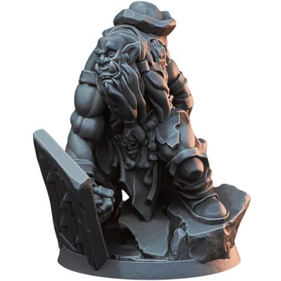 Ork Mauler Shielded Brute Miniature for Wargaming & Painting – Fantasy Orc Figurine for Tabletop RPG Collectors – 3D Printed in Canada — 3D Printed Collectible by 3DCentral