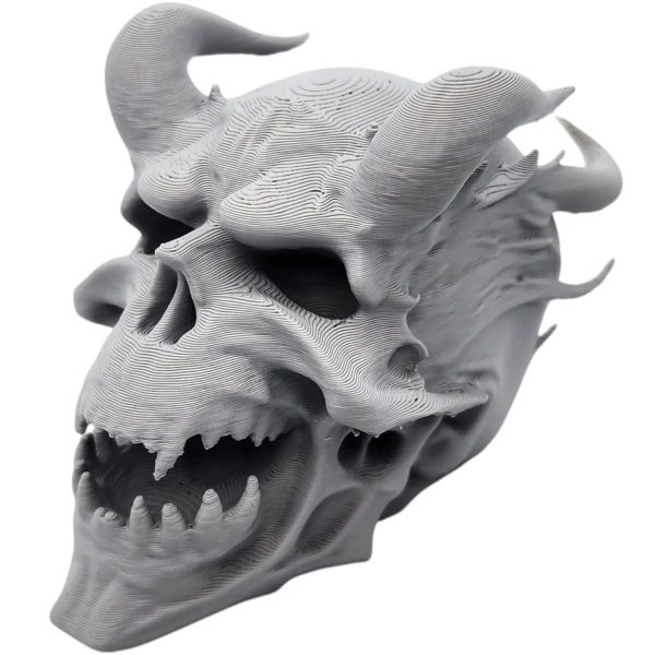 Crâne démon hurlant de feu – accessoire fantasy à cornes