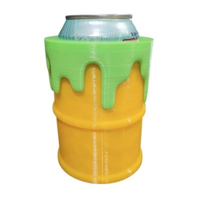 Toxic Radioactive Barrel Can Cooler with Green Slime Drip – Retro Drink Holder for Standard 12oz Cans – 3D Printed in Canada — 3D Printed Collectible by 3DCentral