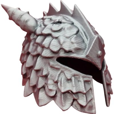 Dragon Scale Warrior Helmet – Spiked Fantasy Armor Prop for RPG Dioramas, Dungeon Terrain & Shelf Display – 3D Printed in Canada — 3D Printed Collectible by 3DCentral