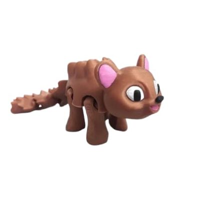 Cute Flexible Squirrel Figurine – Articulated Posable Animal Desk Toy for Stress Relief or Decoration – 3D Printed in Canada — 3D Printed Collectible by 3DCentral