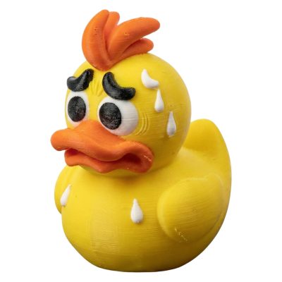 Jittery Duck Figurine – Funny Anxious Rubber Duck Style Collectible for Desk, Shelf, or Gag Gift – 3D Printed in Canada — 3D Printed Collectible by 3DCentral