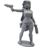 Female Gunslinger Figurine – Western Blaster Pose for Display, Diorama & Tabletop Collections – 3D Printed in Canada — 3D Printed Collectible by 3DCentral