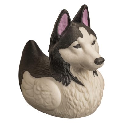 Siberian Husky Duck Figurine – Husky-Duck Hybrid with Pointed Ears & Arctic Coat – Funny Collectible Gift for Dog Lovers & Sled Dog Fans – 3D Printed in Canada — 3D Printed Collectible by 3DCentral