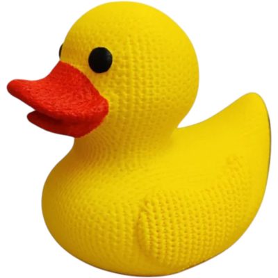 Knitted Duck Figurine – Cozy Decorative Duckling with Yarn-Style Texture – 3D Printed in Canada — 3D Printed Collectible by 3DCentral