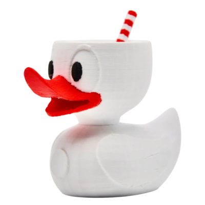 Cuphead Duck Drink Holder – Whimsical 3D Printed Duck Cup with Red Straw for Desk, Bar, or Display – Collectible Novelty Cup Sculpture – 3D Printed in Canada — 3D Printed Collectible by 3DCentral