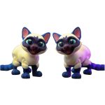Siamese Kitten Figurines (Pack of 2) – Articulated Collectible Cat Companions for Display, Painting, or Desk Décor – 3D Printed in Canada — 3D Printed Collectible by 3DCentral