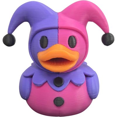 Medieval Jester Duck Figurine – Colorful Collectible Duck Decor for Desk, Shelf or Gifting – Funny Harlequin Rubber Duck Alternative – 3D Printed in Canada — 3D Printed Collectible by 3DCentral