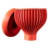 Red Vertical-Ribbed Planter Pot with Matching Tray – Yin-Inspired Indoor Container for Succulents & Houseplants – 3D Printed in Canada — 3D Printed Collectible by 3DCentral