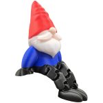 Charming Sitting Gnome Figurine with Dangling Legs – Festive Holiday Shelf Decor for Home or Office