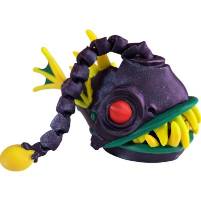 Articulated Twisty Angler Fish Figurine – Stress Relief Toy & Unique Deep Sea Collector's Item for Teens & Adults – 3D Printed in Canada — 3D Printed Collectible by 3DCentral