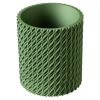 Textured Green Planter Pot with Flowing Twist Pattern – Modern Cylinder for Indoor Houseplants, Succulents & Herbs – 3D Printed in Canada — 3D Printed Collectible by 3DCentral