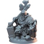 Armored Dwarf Dark Knight with Double-Headed Axe Miniature