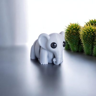 5-Pack Mini Baby Zou Elephant Figurines – Cute Kawaii Jungle Animal Minis with Wiggly Bodies – Adorable Desk Toys & Shelf Decor – 3D Printed in Canada — 3D Printed Collectible by 3DCentral