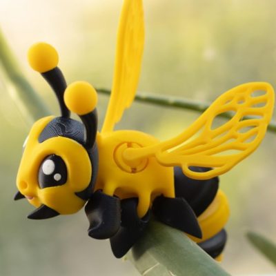 Articulated Honey Bee Figurine – Poseable 3D Printed Insect Desk Toy for Teens and Adults – Cute Collectible Bug Gift or Decor Accent – 3D Printed in Canada — 3D Printed Collectible by 3DCentral