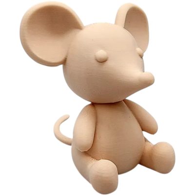 Cute Mouse Figurine – Minimalist Sitting Mouse with Plush-Inspired Style for Shelf Decor and Collectors – 3D Printed in Canada — 3D Printed Collectible by 3DCentral