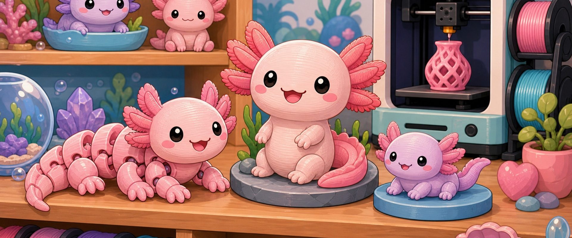 Cartoon-kawaii-featured-image-for-3DCentral-article-3d-printed-axolotl-collector-buyers-guide