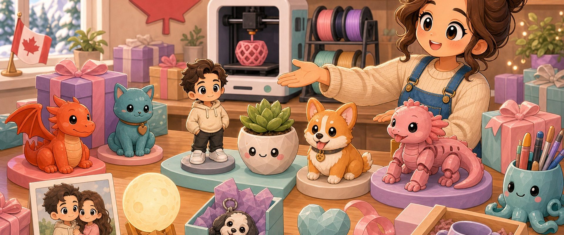 Cartoon-kawaii-featured-image-for-3DCentral-article-3d-printed-gifts-canada-gift-guide